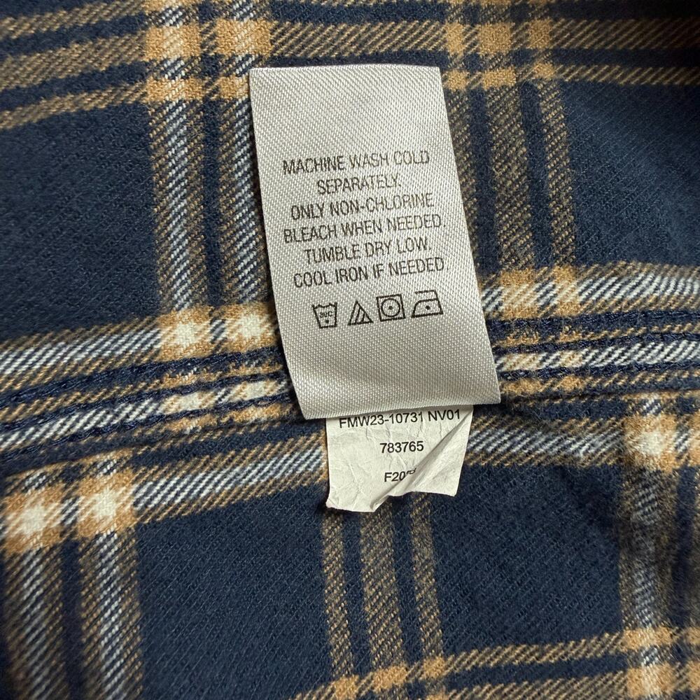Ridgecut Toughwear Heavyweight Flannel Shirt Blue Tan Plaid Work Shirt Sz XL - Picture 7 of 8